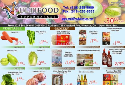 MultiFood Supermarket Flyer September 26 to October 2