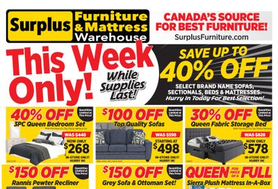 Surplus Furniture & Mattress Warehouse (Winnipeg, Brandon) Flyer September 29 to October 5