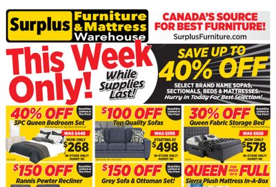 Surplus Furniture & Mattress Warehouse (Sudbury) Flyer September 29 to October 5