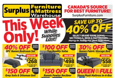 Surplus Furniture & Mattress Warehouse (S. ON) Flyer September 29 to October 5