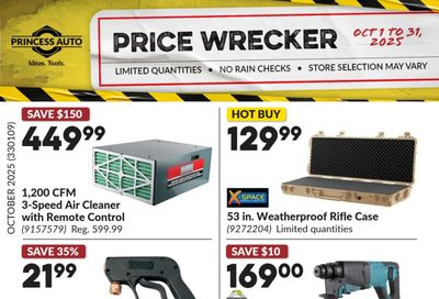 Princess Auto Price Wrecker Flyer October 1 to 31