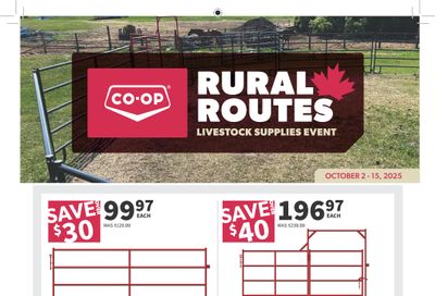 Co-op (West) Rural Routes Flyer October 2 to 15 Co-op (West) Rural Routes Flyer October 2 to 15