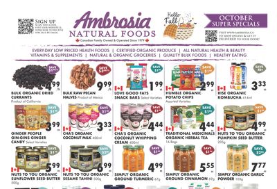 Ambrosia Natural Foods Flyer October 1 to 31 Ambrosia Natural Foods Flyer October 1 to 31