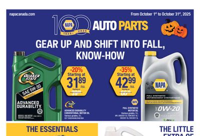 NAPA Auto Parts Flyer October 1 to 31 NAPA Auto Parts Flyer October 1 to 31