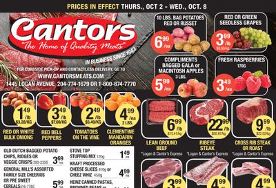Cantor's Meats Flyer October 2 to 8 Cantor's Meats Flyer October 2 to 8