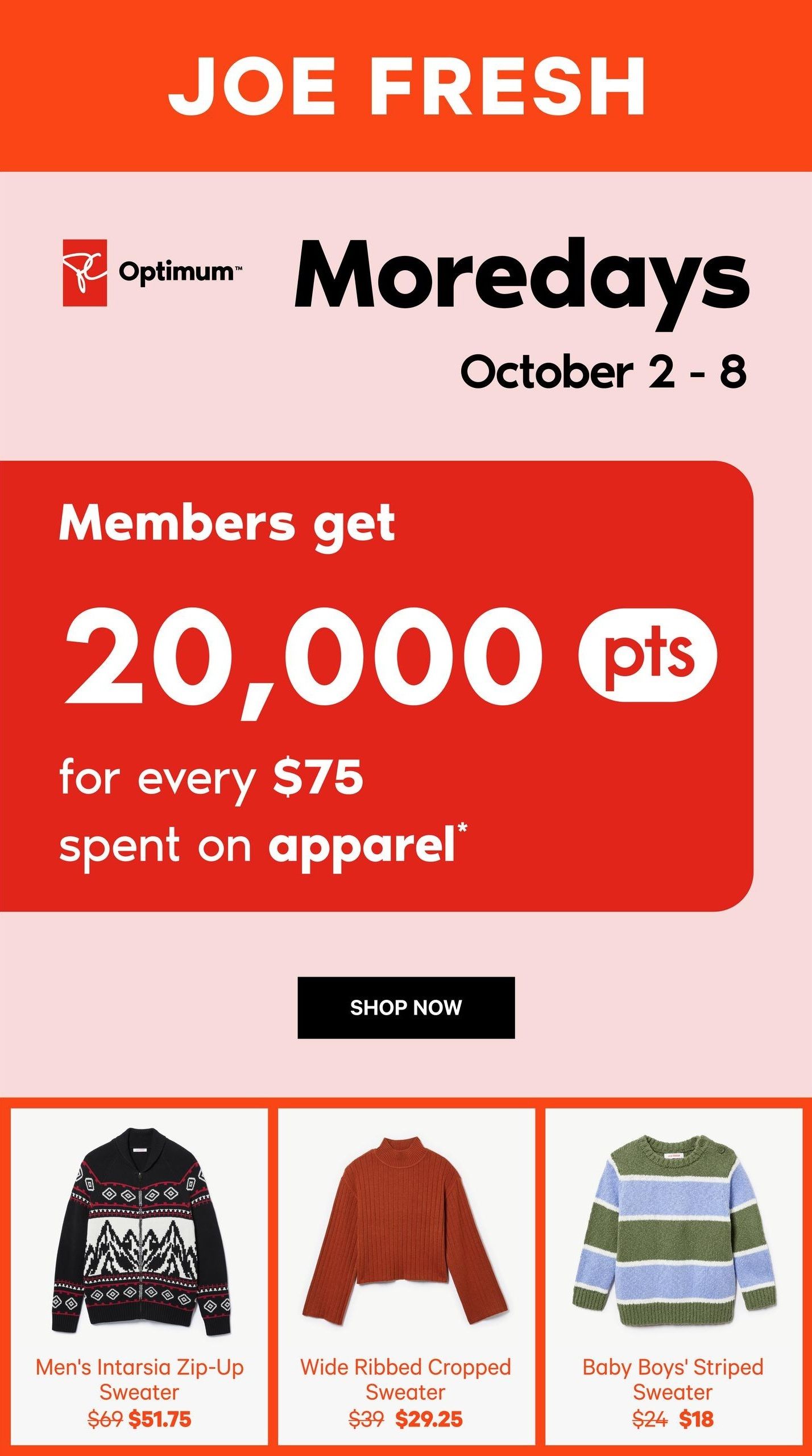 Joe Fresh Flyer October 2 to 8