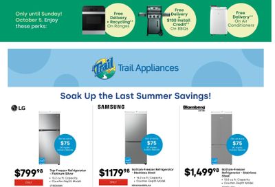 Trail Appliances (BC) Flyer October 2 to 5