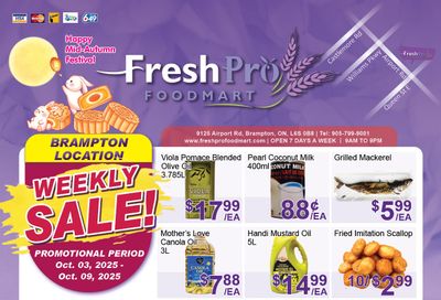 FreshPro Foodmart (Brampton) Flyer October 3 to 9 FreshPro Foodmart (Brampton) Flyer October 3 to 9