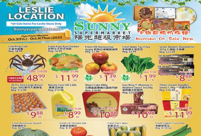 Sunny Supermarket (Leslie) Flyer October 3 to 9