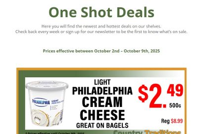 Country Traditions One-Shot Deals Flyer October 2 to 9 Country Traditions One-Shot Deals Flyer October 2 to 9