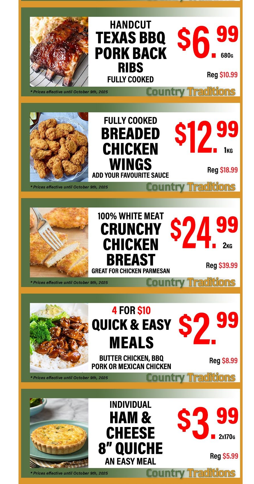 Country Traditions One-Shot Deals Flyer October 2 to 9