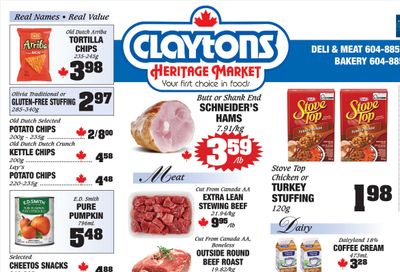 Claytons Heritage Market Flyer October 3 to 9