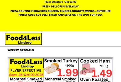 Food 4 Less (Lindsay) Flyer October 3 to 9