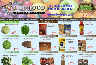 MultiFood Supermarket Flyer October 3 to 9