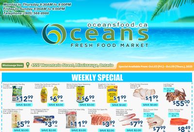 Oceans Fresh Food Market (Mississauga) Flyer October 3 to 9