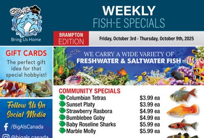 Big Al's (Brampton) Weekly Specials October 3 to 9