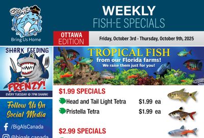 Big Al's (Ottawa) Weekly Specials October 3 to 9 Big Al's (Ottawa) Weekly Specials October 3 to 9