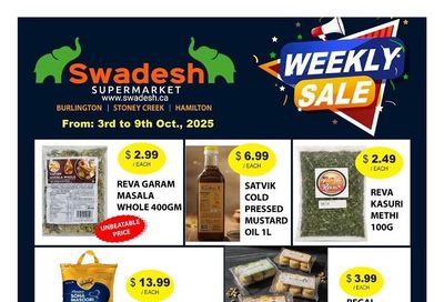 Swadesh Supermarket Flyer October 3 to 9