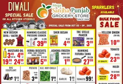 Sanjha Punjab Grocery Store Flyer October 3 to 9