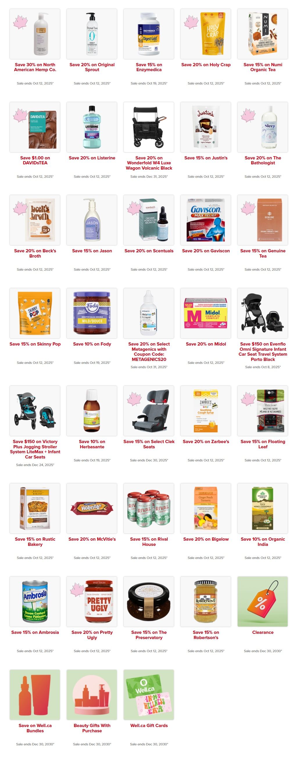 Well.ca Weekly Sales October 6 to 12
