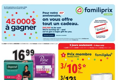 Familiprix Clinique Flyer October 9 to 15