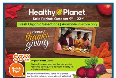 Healthy Planet Flyer October 9 to 22