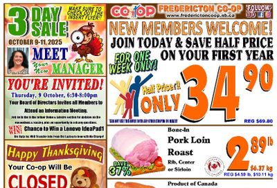 Fredericton Co-op Flyer October 9 to 15
