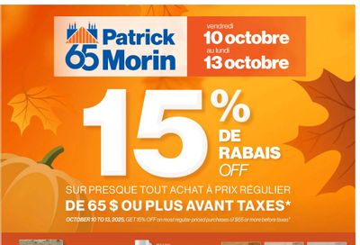 Patrick Morin Flyer October 9 to 15