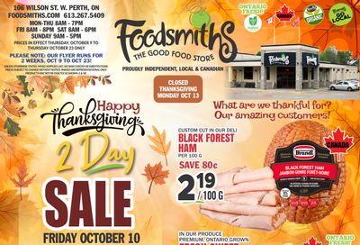 Foodsmiths Flyer October 9 to 23