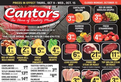 Cantor's Meats Flyer October 9 to 15 Cantor's Meats Flyer October 9 to 15