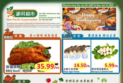 New Pacific Supermarket Flyer October 9 to 13