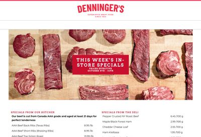 Denninger's Weekly Specials October 8 to 14