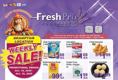 FreshPro Foodmart (Brampton) Flyer October 10 to 16 FreshPro Foodmart (Brampton) Flyer October 10 to 16