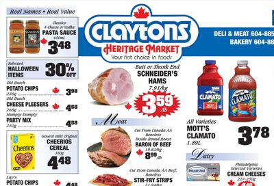 Claytons Heritage Market Flyer October 10 to 16