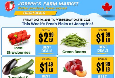 Joseph's Farm Market Flyer October 10 to 15 Joseph's Farm Market Flyer October 10 to 15