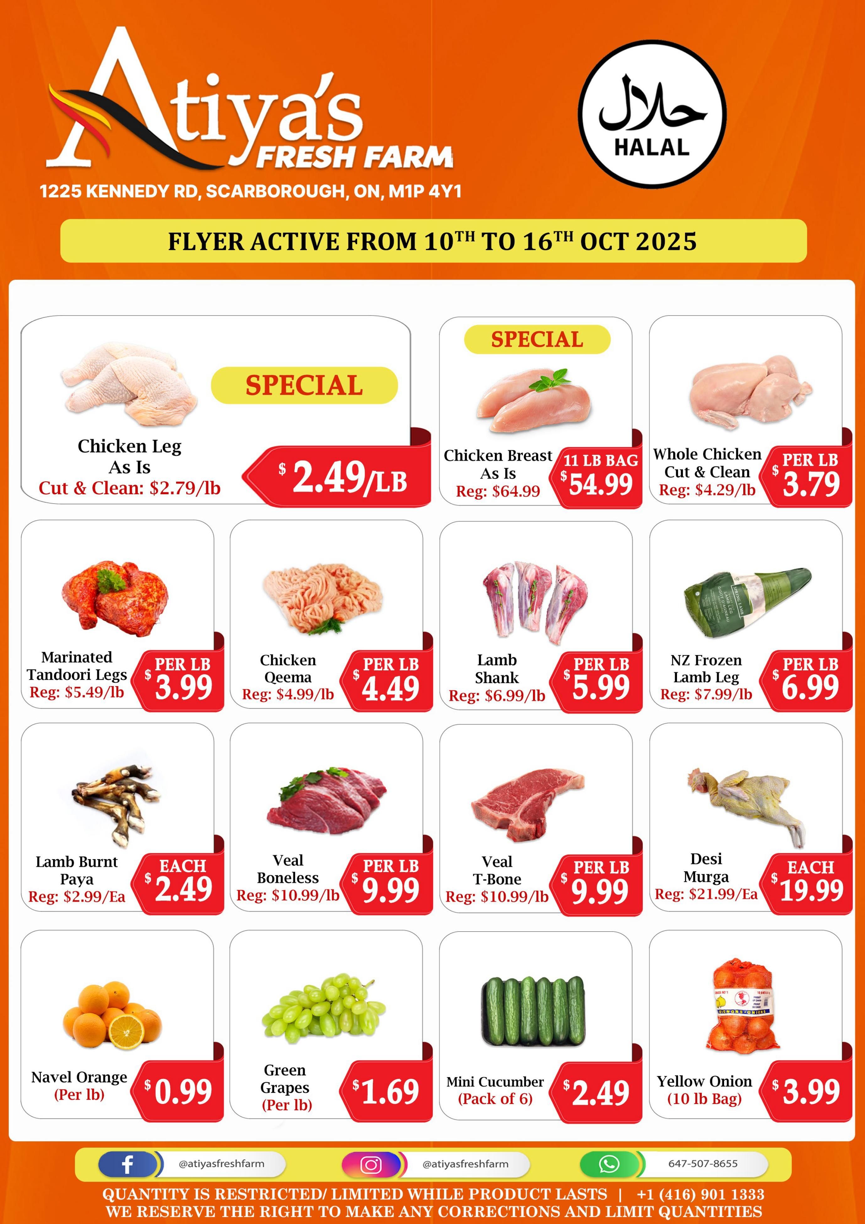 Atiya's Fresh Farm Flyer October 10 to 16