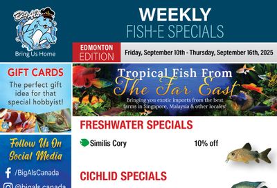 Big Al's (Edmonton) Weekly Specials October 10 to 16