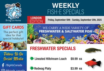 Big Al's (London) Weekend Specials October 10 to 12