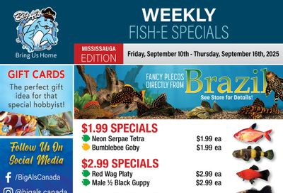 Big Al's (Mississauga) Weekly Specials October 10 to 16