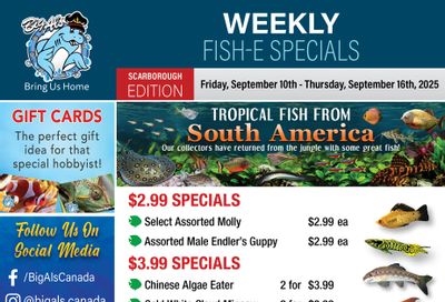 Big Al's (Scarborough) Weekly Specials October 10 to 16