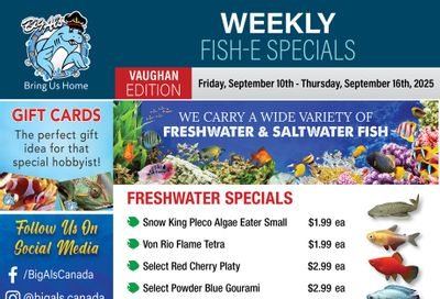 Big Al's (Vaughan) Weekly Specials October 10 to 16