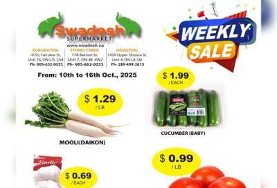 Swadesh Supermarket Flyer October 10 to 16
