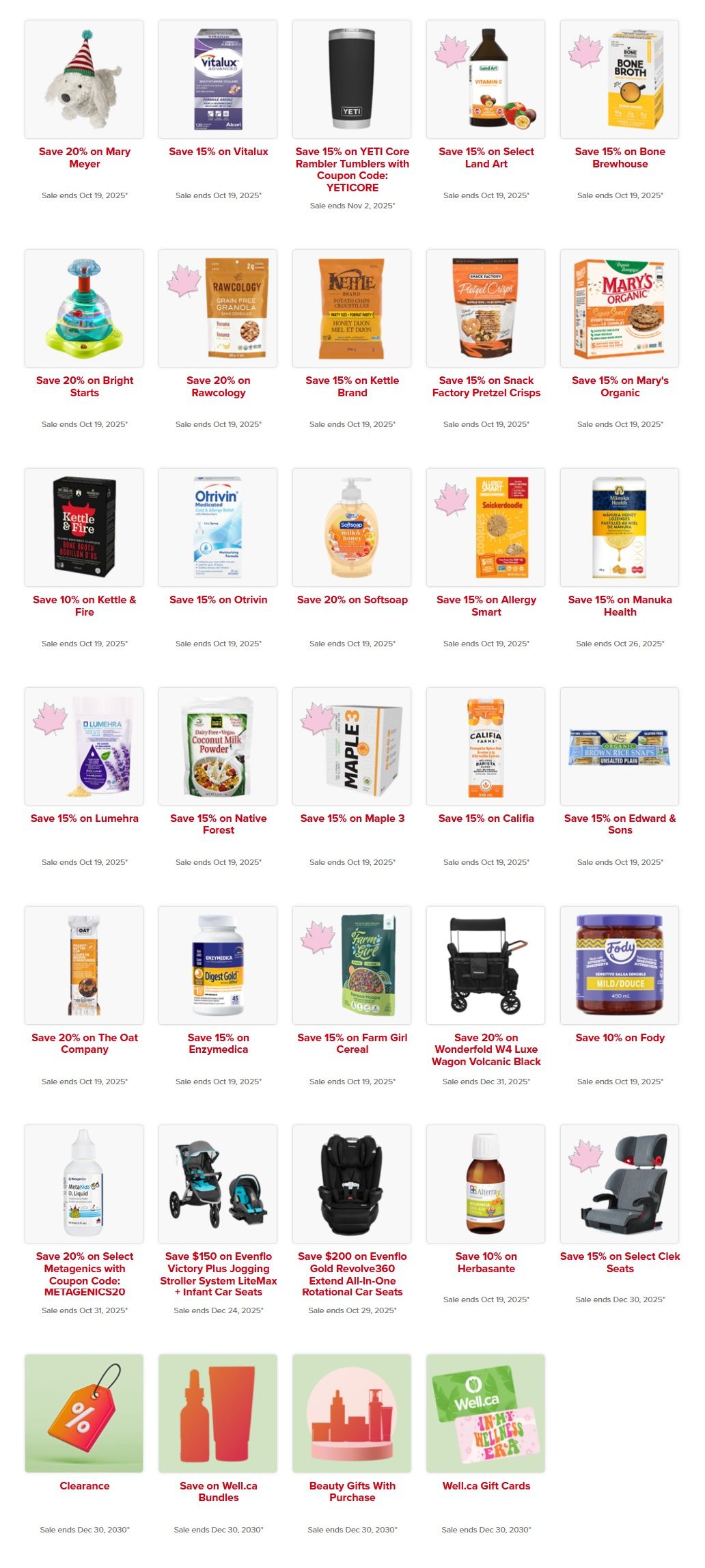 Well.ca Weekly Sales October 13 to 19