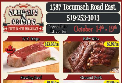 Schwab's & Primo's Flyer October 14 to 19
