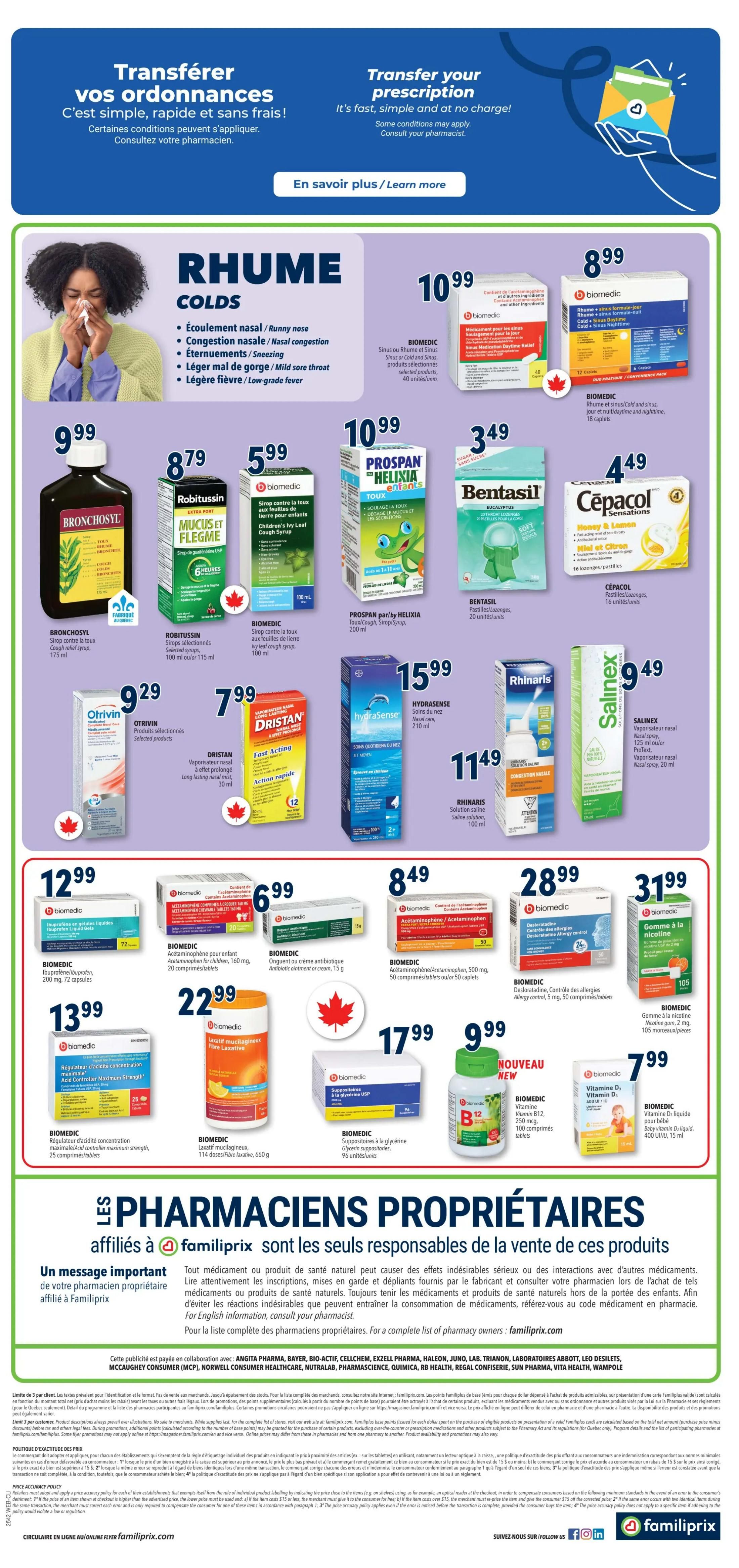 Familiprix Clinique Flyer October 16 to 22