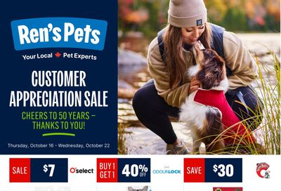 Ren's Pets Flyer October 16 to 22