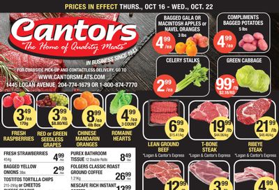 Cantor's Meats Flyer October 16 to 22 Cantor's Meats Flyer October 16 to 22