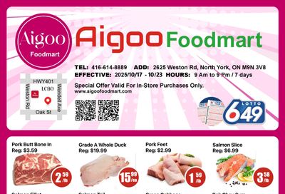 Aigoo Foodmart Flyer October 17 to 23 Aigoo Foodmart Flyer October 17 to 23