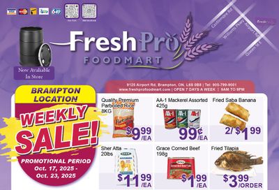 FreshPro Foodmart (Brampton) Flyer October 17 to 23 FreshPro Foodmart (Brampton) Flyer October 17 to 23