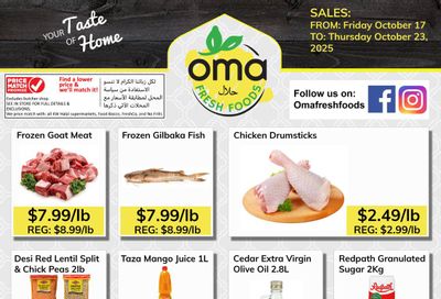 Oma Fresh Foods Flyer October 17 to 23 Oma Fresh Foods Flyer October 17 to 23
